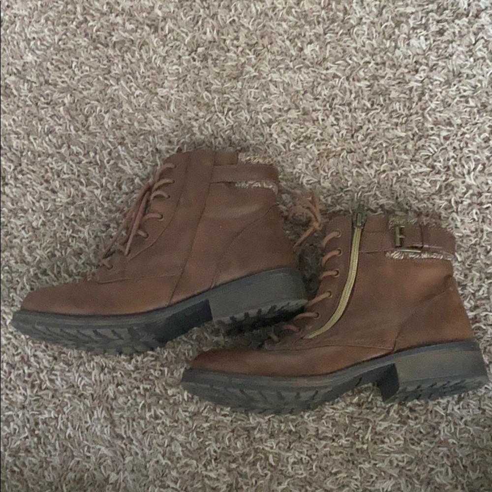Zip up combat boots